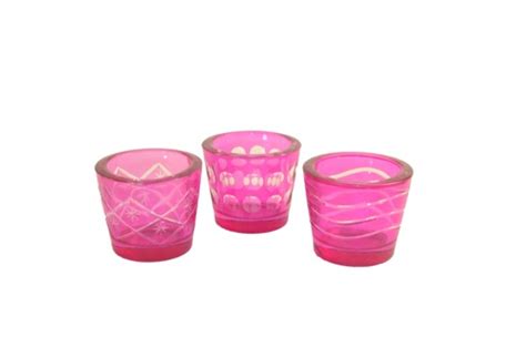 Pink Glass Votive Tealight Candle Holders Deco Sh70 Pk Ebay