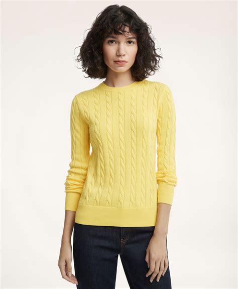 Supima Cotton Cable Crewneck Sweater