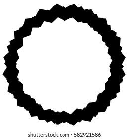 Edgy Zigzag Circle Frame Circle Border Stock Illustration