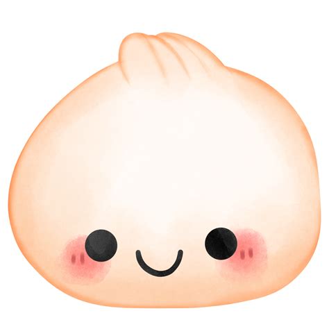 Cute Dumpling Character Watercolor Isolated Item Png