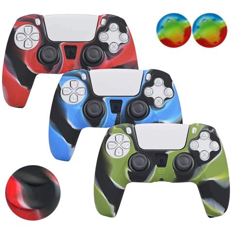 Ps5 Camouflage Protective Cover Silicone Case Skin Joystick Thumb Stick