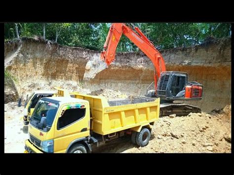 Excavator Louding Truks Canter Super Hdx Muat Tanah Kontruksi Youtube