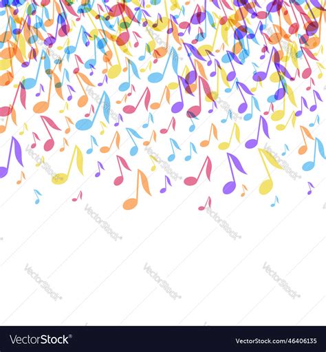 Colorful music notes border frame Royalty Free Vector Image