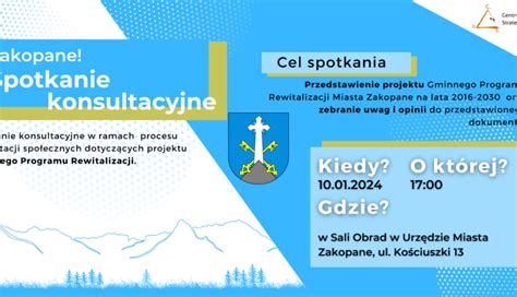 Spotkanie Konsultacyjne Gminnego Programu Rewitalizacji Zakopane