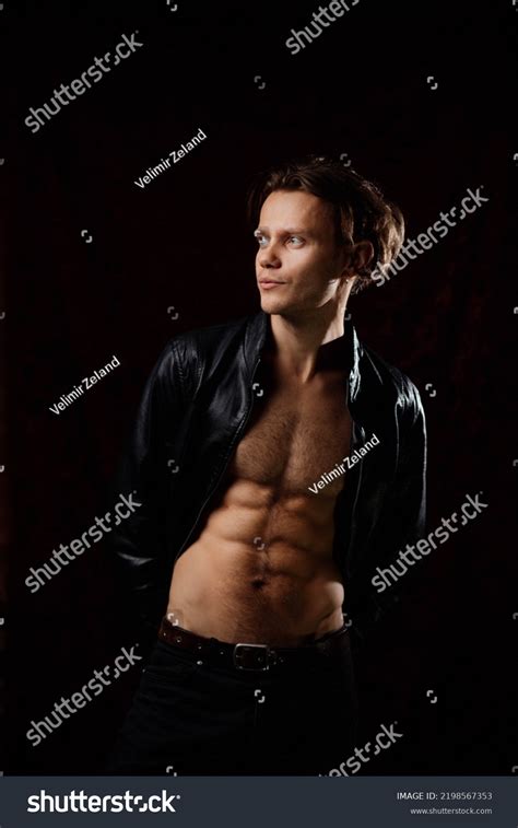 Sexy Man Naked Torso Leather Jacket Stock Photo Shutterstock