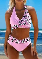 Surplice Floral Print Neon Green Bikini Set Modlily USD 29 98