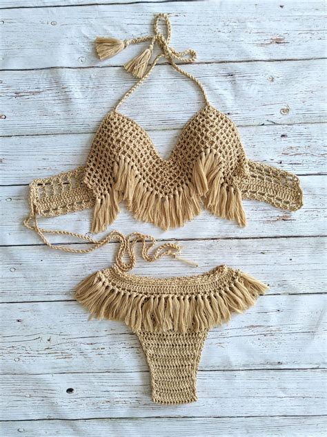 Handmade Crocheted Bikini Set Soft Cotton Yarn Crochet Bikinis