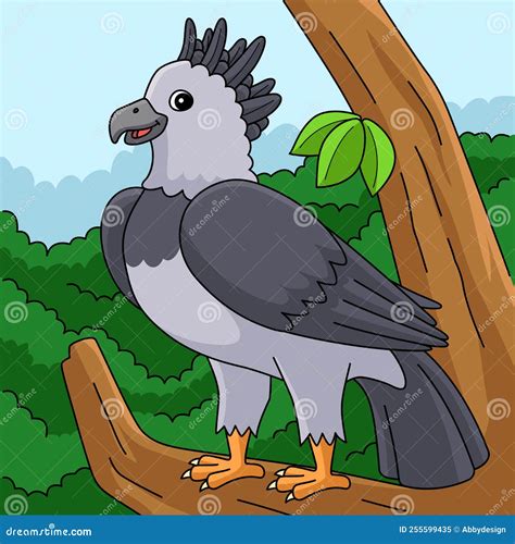 Harpy Eagle Animal Colored Cartoon Illustration Stock Vector