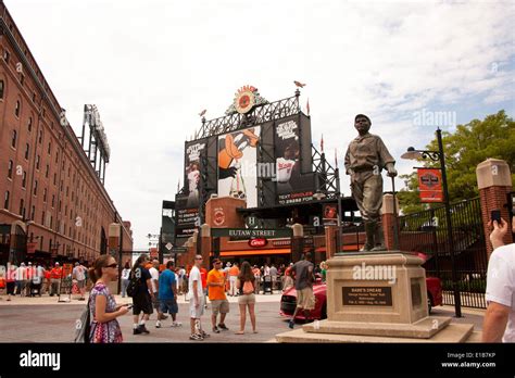 Statue Honoring Babe Ruth In Front Of Orioles Park At Camden Yards In