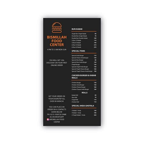 Restaurant FOOD MENU Printable on Behance