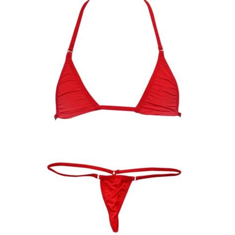 Sexy Damen Micro Bikini Set Badeanzug Bademode BH G string Unterwäsche