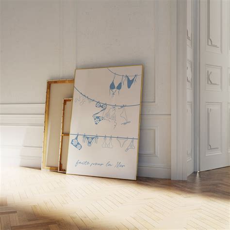 Blue Bikini Wall Art Coquette Room Decor Vintage Decor Preppy Dorm Decor Trendy Bikini