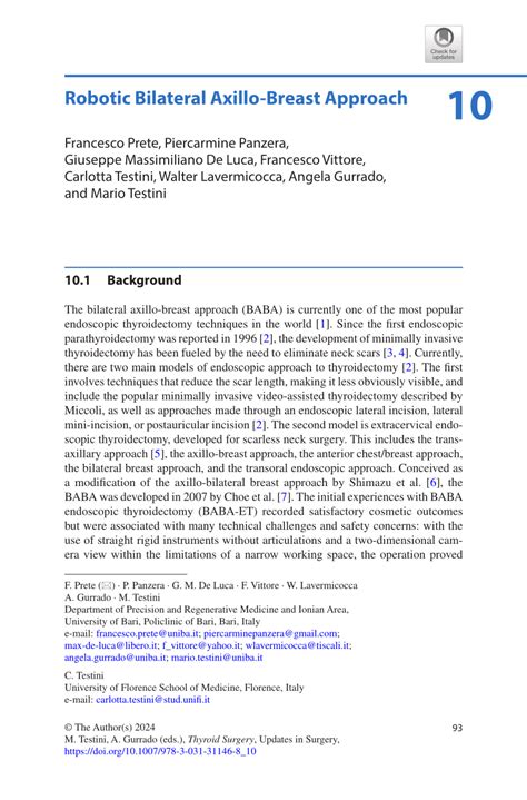 Pdf Robotic Bilateral Axillo Breast Approach