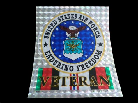 U S Air Force Veteran Oef Enduring Freedom Window Decal Sticker U S A Clay S Military