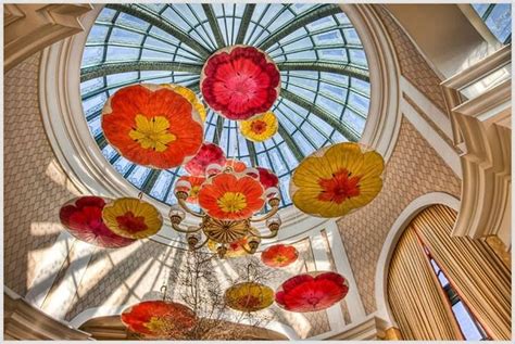 Chihuly Glass Umbrella Chandelier At The Bellagio In Las Vegas