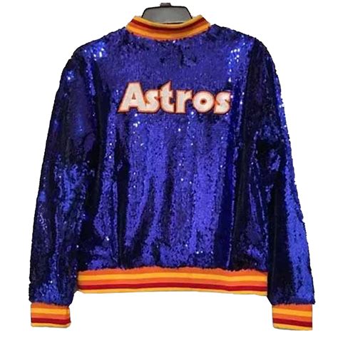 Bomber Blue Houston Astros Sequin Jacket Jackets Masters