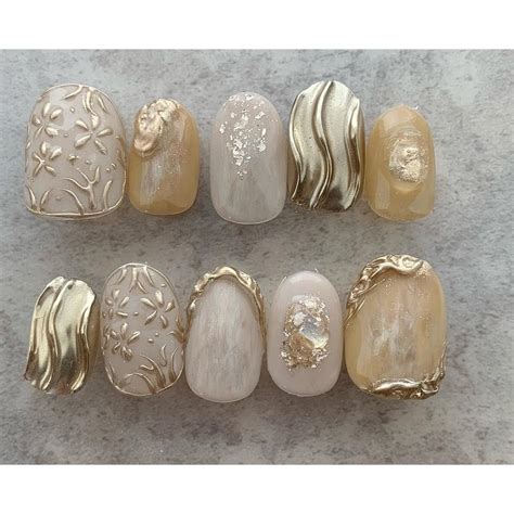 Jual Made By Order Fake Nails Kuku Palsu Press On Nails Yellow Orange Red White Nude