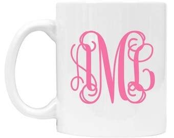 Monogram coffee mug | Etsy