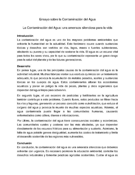 Ensayo De La Contaminacion 3