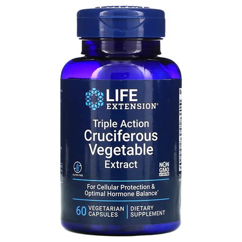 Life Extension, Triple Action Cruciferous Vegetable Extract, 60 ...