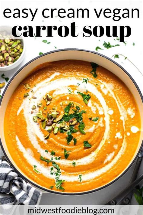 Creamy Vegan Roasted Carrot Soup Recipe Vegan Carrot Soup Roasted Carrot Soup Carrot Soup