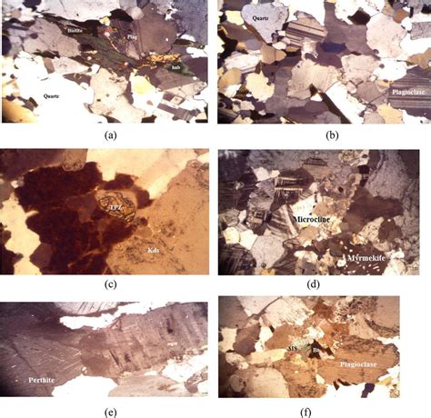 A Granite Thin Sections Revealed Plagioclase Plag Biotite Quartz Download Scientific