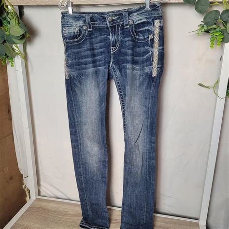 Miss Me Cross Bling Embellished Blue Jeans Signature Depop