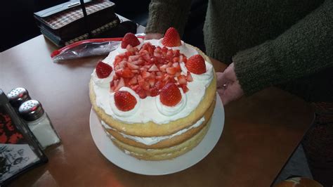 Naked Strawberry Shortcake I Made For Birthday Recipe Below R Baking