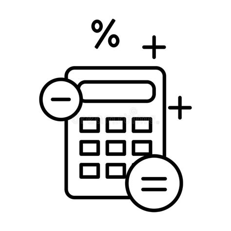 Accounting And Finance Outline Symbol Calculator Isolated Line Icon