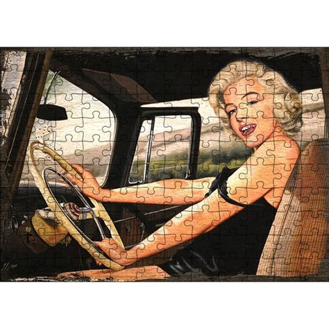 Tablomega Ahşap Mdf Puzzle Yapboz Direksiyonda Marilyn Fiyatı