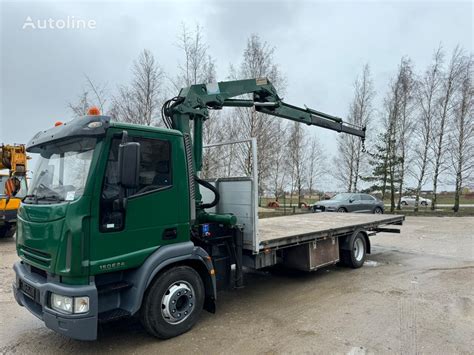 Iveco Eurocargo Crane Hmf Platform Truck For Sale Lithuania