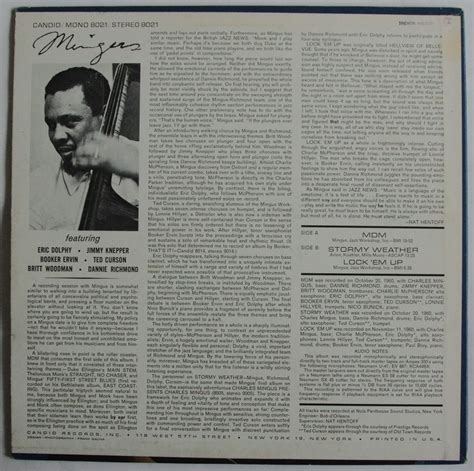 Charles Mingus Mingus LP Twelve Inches And Single Records