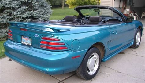 Teal Blue 1995 Ford Mustang Convertible Photo Detail