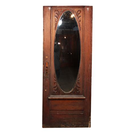 Beautiful Salvaged Entrance Door With Beveled Oval Glass C 1910 Ned200 Rw For Sale Antiques