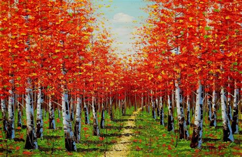 Birch Tree Forest Painting at PaintingValley.com | Explore collection ...