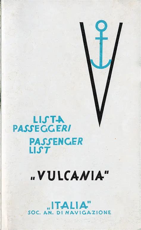 SS Vulcania Passenger List 25 May 1951 GG Archives