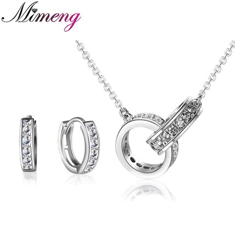 100 925 Silver Jewelry Sets Sterling Silver Jewelry Set For Women Starry Circle Set Free