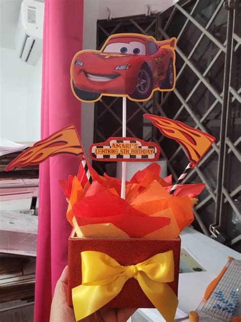 Inspired Cars Centerpiece Lightning Mcqueen Centerpiece Etsy España