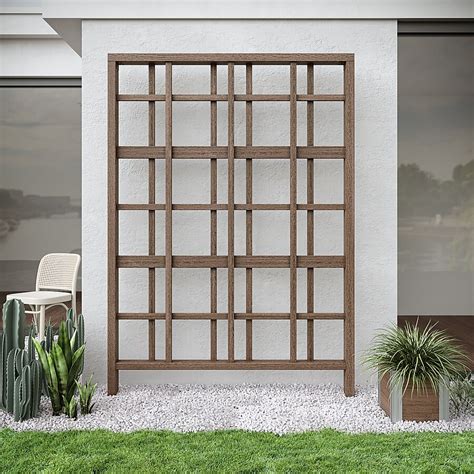 Vita 60 In W X 84 In H Espresso Brown Zen Garden Trellis In The Garden Trellises Department At