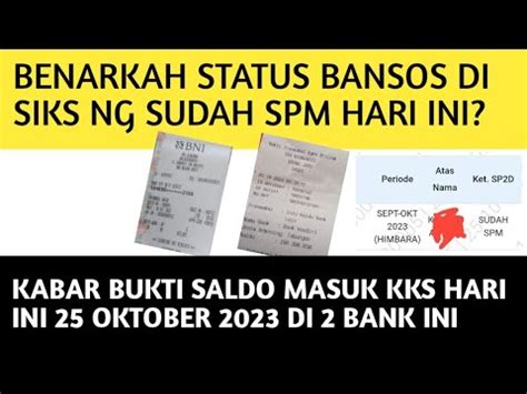 BPNT THP 4 SUDAH SPM KABAR SALDO MASUK KKS HARI INI DI 2 BANK PENYALUR