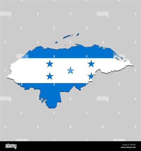 Map Of Honduras With National Flag Vector Illustration Stock Vector