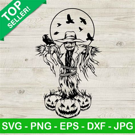 Scarecrow Pumpkin Svg Halloween Scarecrow Svg Scary Halloween