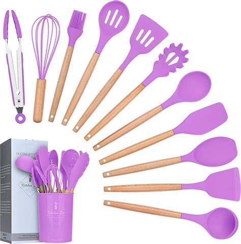 Ustensiles De Cuisine En Silicone Hicoosee Pcs Accessoire Cuisine