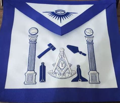 Worshipful Master Blue Lodge Officer Apron Royal Blue Lambskin No