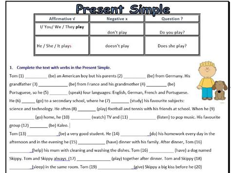 Present Simple Worksheet Esl Affirmative Negative Interrogative