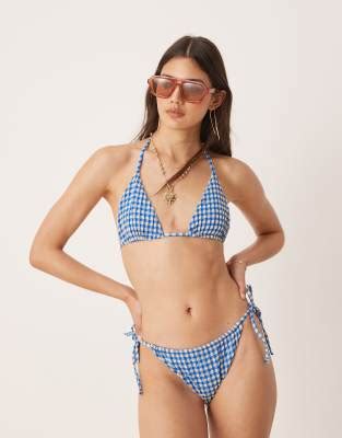 Bikini Azul A Cuadros Vichy De Sirsaca De Asos Design Asos