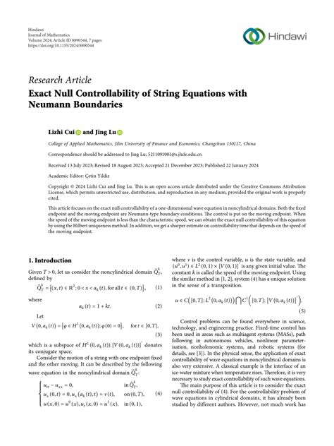 PDF Exact Null Controllability Of String Equations With Neumann