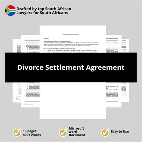 Divorce Settlement Agreement Agreements Online