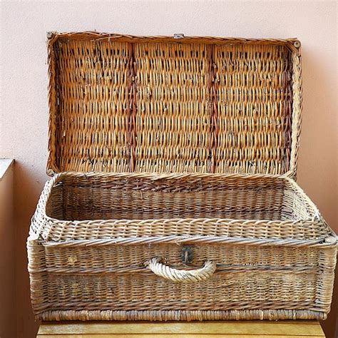 Rattan Wicker Suitcase Etsy