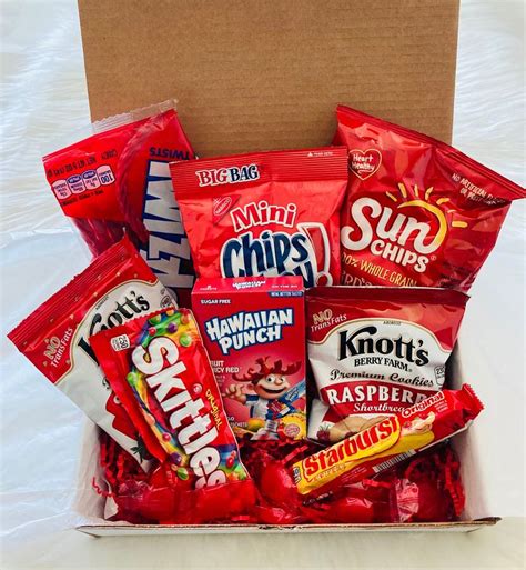 Red Snack Care Package Thinking Of You Package Gift For Her Happy